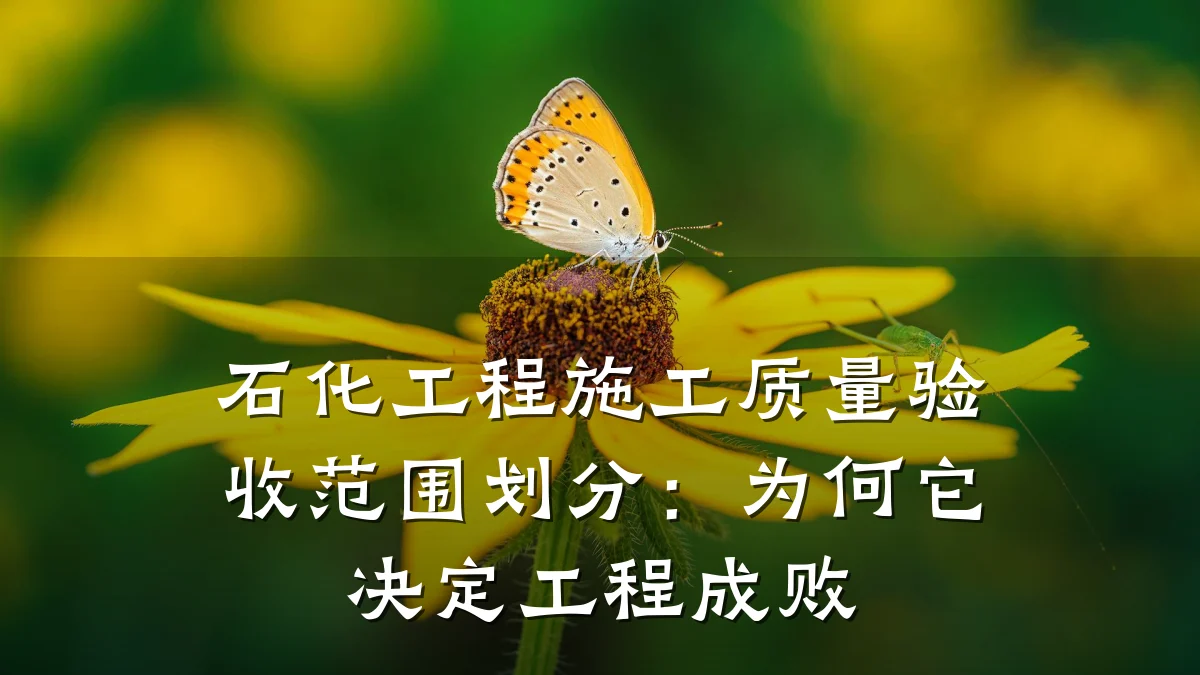 石化工程施工质量验收范围划分:为何它决定工程成败