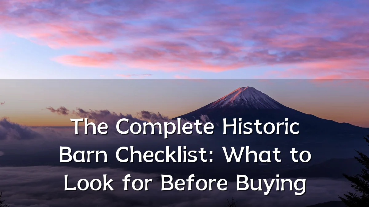 The Complete Historic Barn Checklist: What to Look for Before Buying