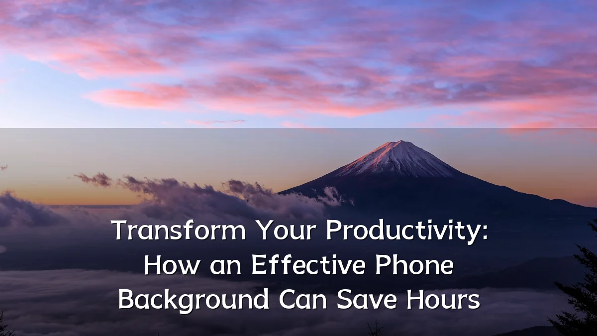 Transform Your Productivity: How an Effective Phone Background Can Save Hours