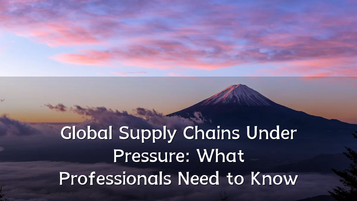 Global Supply Chains Under Pressure: What Professionals Need to Know