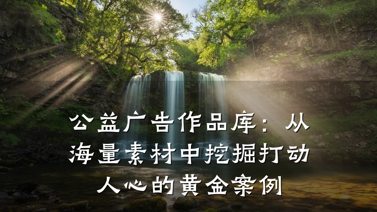 公益广告作品库:从海量素材中挖掘打动人心的黄金案例