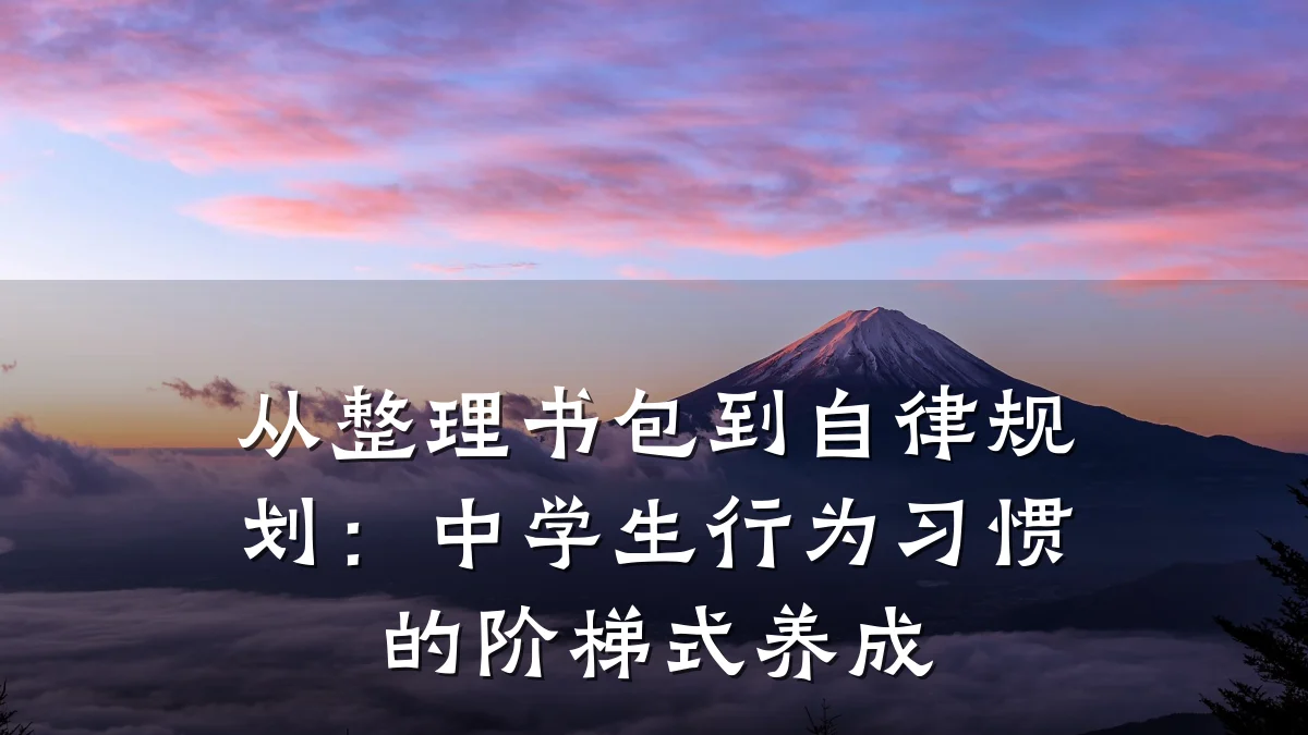 从整理书包到自律规划：中学生行为习惯的阶梯式养成